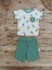 3-6 6-9 9-12 Ay Ananas Baskılı Şort Tişört 2 Li Kız Erkek Bebek Takımı Yeşil 2