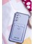 Galaxy A25 Kılıf Kartlıklı Köşe Koruma Tasarımlı Renkli Şeffaf K-Kart Kılıf (Lila) 1