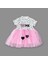 1-2-3 Yaş Payetli Kalp Me Baskılı Kız Bebek Elbisesi Pembe 2