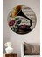 Gramofon ve Gül Temalı Dekoratif Ahşap Mdf Ev/işyeri Duvar Tablo Yuvarlak Ev/işyeri Duvar Tablo 1