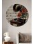 Retro Gramofon ve Çiçekli Ahşap Mdf Dekoratif Ev/işyeri Duvar Tablo Yuvarlak Ev/işyeri Duvar Tablo 1