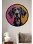 Çerçeve Görünümlü Renkli Köpek Dekoratif Ahşap Mdf Işyeri Duvar Tablo Yuvarlak Işyeri Duvar Tablo 1