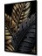 Çerçeve Görünümlü Siyah Altın Tropikal Yapraklar Dekoratif Ahşap Mdf Tablo Dikdörtgen Tablo 2