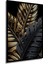 Çerçeve Görünümlü Siyah Altın Tropikal Yapraklar Dekoratif Ahşap Mdf Tablo Dikdörtgen Tablo 3