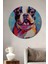 Renkli Bulldog Pop Art Dekoratif Ahşap Mdf Ev/işyeri Duvar Tablo Yuvarlak Ev/işyeri Duvar Tablo 1