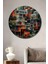 Renkli Tropikal Soyut Şehir Ahşap Mdf Dekoratif Işyeri Duvar Tablo Yuvarlak Işyeri Duvar Tablo 1