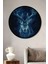 Çerçeve Görünümlü Mavi Gızemlı Geyik Ahşap Mdf Dekoratif Ev Duvar Tablo Yuvarlak Ev Duvar Tablo 1