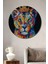 Renkli Taçlı Aslan Dekoratif Ahşap Mdf Ev/işyeri Duvar Tablo Yuvarlak Ev/işyeri Duvar Tablo 1