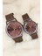 Kahverengi Deri Kordonlu Rose Metal Kasa Sevgili Saatleri 1