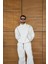Erkek Premium Parçalı Eşofman Takım - Dik Yaka Fermuarlı Biyeli Sweatshirt Lastik Paça Alt, Oversize 3 Iplik Şardonlu - Beyaz 1