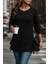 Kadın Uzun Kollu Yuvarlak Yakalı Yanlardan Bağcıklı Triko Bluz 1