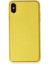 iPhone Xs Max Kılıf Coco Deri Silikon Kapak - Sarı 1