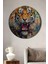 Renklerin Dansı Kaplan Ahşap Mdf Dekoratif Ev/işyeri Duvar Tablo Yuvarlak Ev/işyeri Duvar Tablo 1