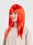 Kırmızı Renk Uzun Düz Parti Peruğu 3