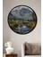Çerçeve Görünümlü Dağ Manzaralı Dekoratif Ahşap Mdf Ev Duvar Tablo Yuvarlak Ev Duvar Tablo 1