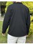 Erkek Siyah Fermuarlı Polo Yaka Cepli Sweatshirt 3