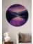 Mor Günbatımı Dağ Manzarası Dekoratif Ahşap Mdf Işyeri Duvar Tablo Yuvarlak Işyeri Duvar Tablo 1