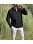 Erkek Siyah Polo Yaka Dokulu Sweatshirt 5