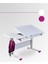 Vega Simple Kız Çocuk Odası Çalışma Masası, Ergonomik Ayarlanabilir Çalışma Masası - 130x70 Cm, Beyaz/Fuşya 6