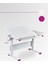 Vega Simple Kız Çocuk Odası Çalışma Masası Yükseklik ve Eğim Ayarlı Masa - 130x70 Cm, Ekru/Fuşya 4