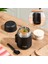 Paslanmaz Çelik Vakumlu Yemek Termosu Beslenme Kutusu Taşınabilir Lunch Box Sefer Tası Siyah 600ML 1
