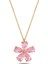 925 Ayar Gold Zirkon Pembe Taşlı Yasemin Çiçeği Gümüş Kolye 1