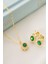 925 Ayar Gümüş Mayıs Ayı Doğum Taşı ( Emerald ) Kolye - Küpe Seti 2