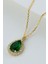 925 Ayar Gümüş Gold Zümrüt Damla Kolye 1