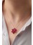 925 Ayar Rose Fuşya Zirkon Taşlı Lotus Gümüş Kolye 1
