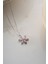 925 Ayar Gümüş Pembe Taşlı Lotus Kolye 5