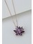 925 Ayar Gümüş 4 Katman Mor Lotus Çiçeği Kolye 6
