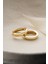 925 Ayar Gümüş Gold Taşsız Halka Küpe 2