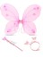 Pembe Kelebek Kız Seti – 50 cm Kelebek Kanadı, Taç ve Asa 1