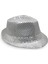 Disko Gümüş Payetli Fötr Şapka Yetişkin Boy 1