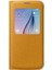 S6 Için Fabric S-View Folyo Kılıf Cover - Sarı 2