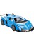1:18 Ölçek USB Şarjlı Işıklı Fonksiyonel Mavi Lambo Oyuncak Araç 3