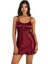 Bordo Kısa Saten Gecelik 8208 1