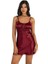 Bordo Kısa Saten Gecelik 8208 2