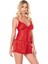 Kırmızı Saten Babydoll Şort Takımı 2
