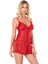 Kırmızı Saten Babydoll Şort Takımı 4