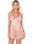 Koyu Pudra Saten Babydoll Şort Takımı 1
