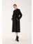 Trençkot Uzun Kaşe Kaban Siyah - 38 4