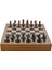 Orta Boy Metal Ingiliz Satranç Takımı ve Desenli Sandıklı Mdf Tahtası (36X36X6 Cm.) 2