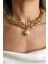 Büyük İnci Detaylı Üçlü Choker Kolye Metal Alaşım Gold Renk 35+5 cm Kadınlar İçin 2