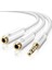 Mikrofon ve Kulaklık Ayırıcı 3.5 mm Y Kablo Beyaz 3