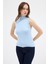 Mavi Kadın Kolsuz Yüksek Yaka Body 8155A 2