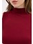 Bordo Kadın Kolsuz Yüksek Yaka Body 8155A 5