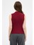 Bordo Kadın Kolsuz Yüksek Yaka Body 8155A 6