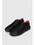 Siyah Hakiki Deri Bağcıklı Erkek Sneaker 3