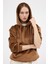 Taba Kadın Peluş Kanguru Cepli Kapüşonlu Sweatshirt 3061A 7